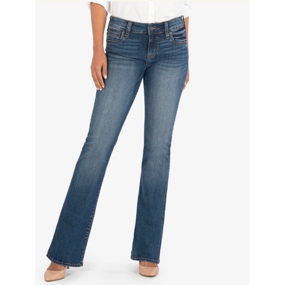 Kut From The Kloth Natalie Mid Rise Bootcut Jeans Med Wash Sz 10 Stretch Denim